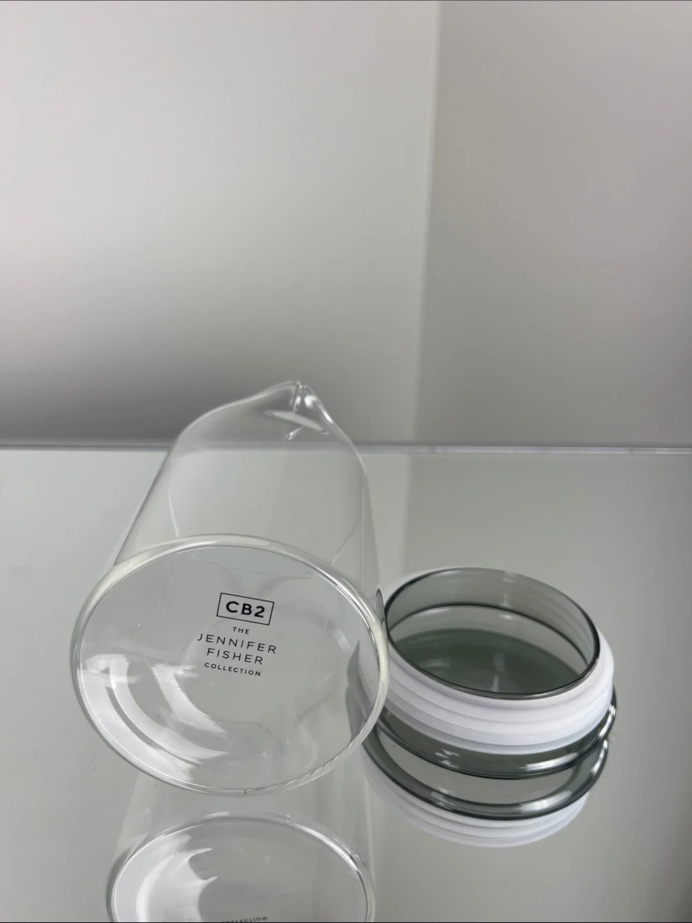 CB2 Eat Your Greens Salad Jennifer Fisher Dressing Glass Container 15oz.